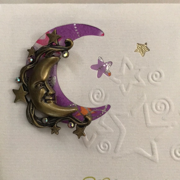 Moon & Star Pin/Brooch NIB - Picture 4 of 5